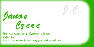 janos czere business card